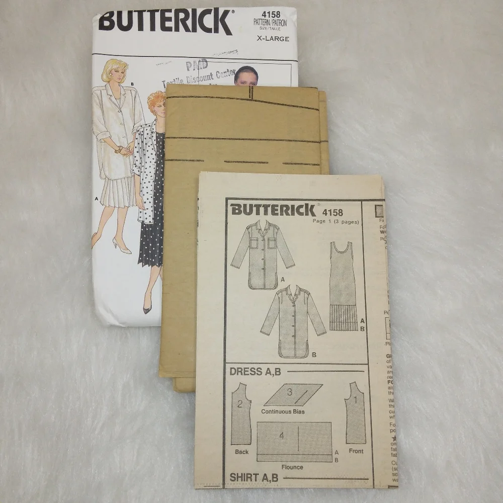 Butterick 4158 Misses dress & shirt size XL (20-22)